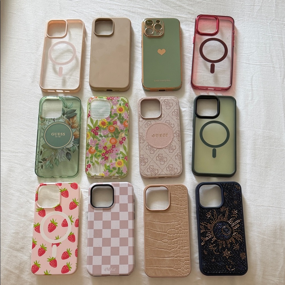 Assorted Phone Case - Pink, Green, Beige, Blue - Multiple Styles